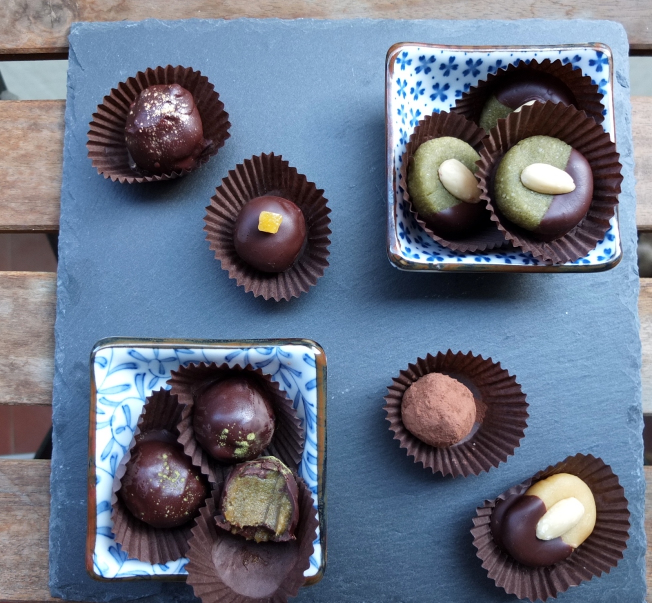 A variety of healthier marzipans and caramels