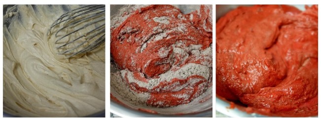 Pomegranate red velvet cake - making2