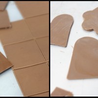 Making thin decorative shapes with tempered chocolate