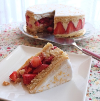 Healthier Fraisier (strawberry cake)