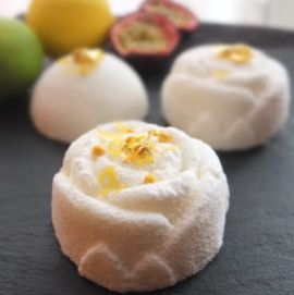 Citrus passion: lemon-lime passionfruit mousse cakes