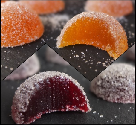 Pate de fruits - fruit jellies, raspberry and passionfruit