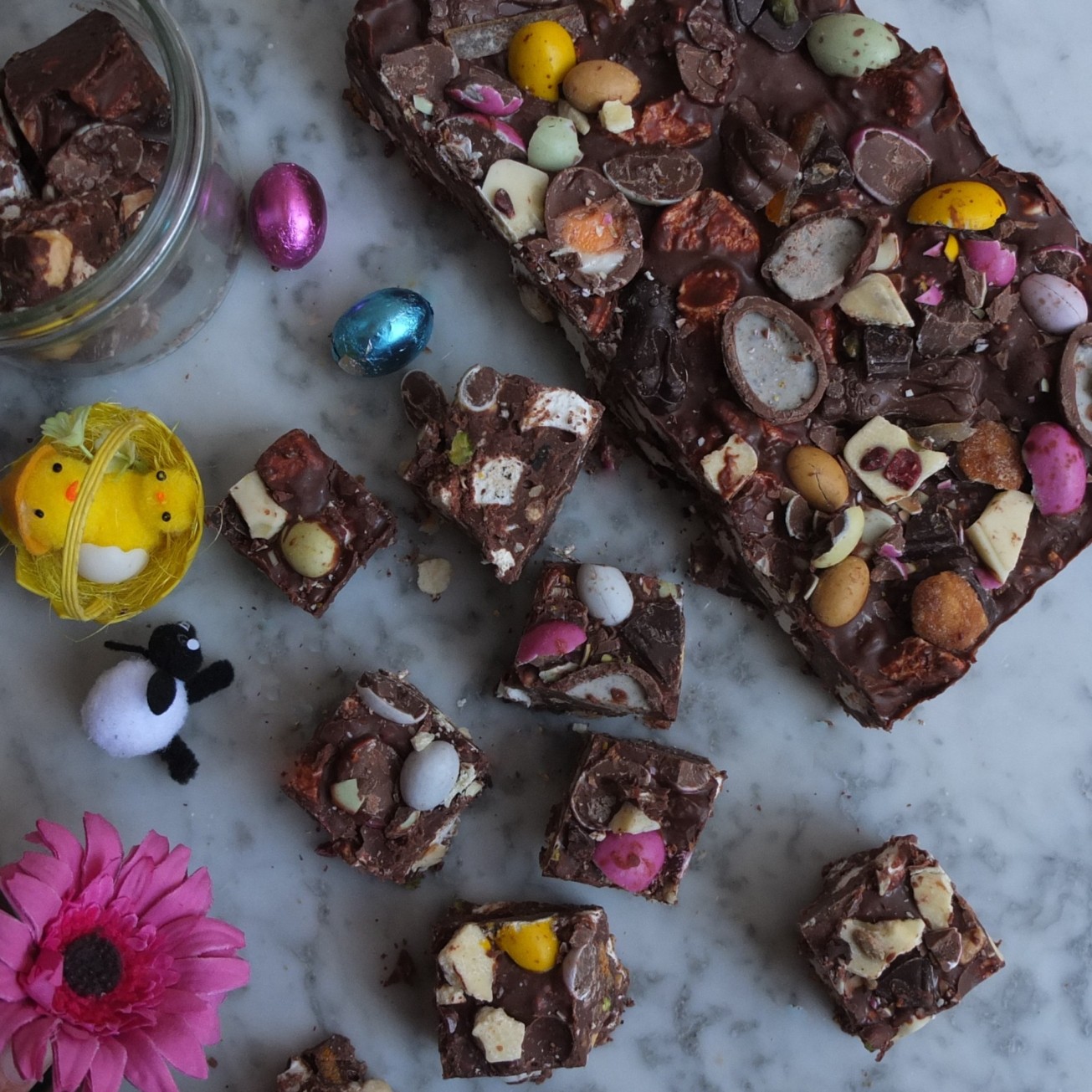 Gourmet rocky road with Easter stuff