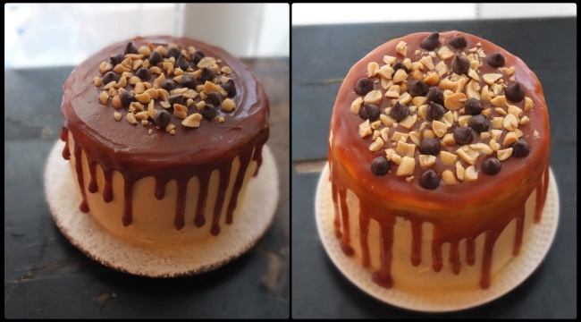 Comparing two snickers cakes