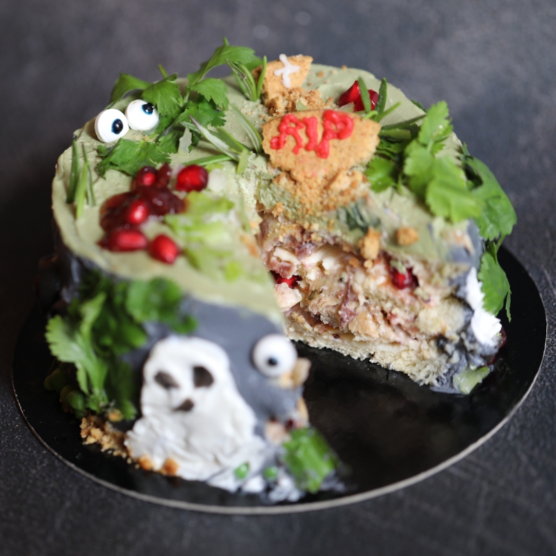 Halloween smorgastarta - Swedish sandwich cake